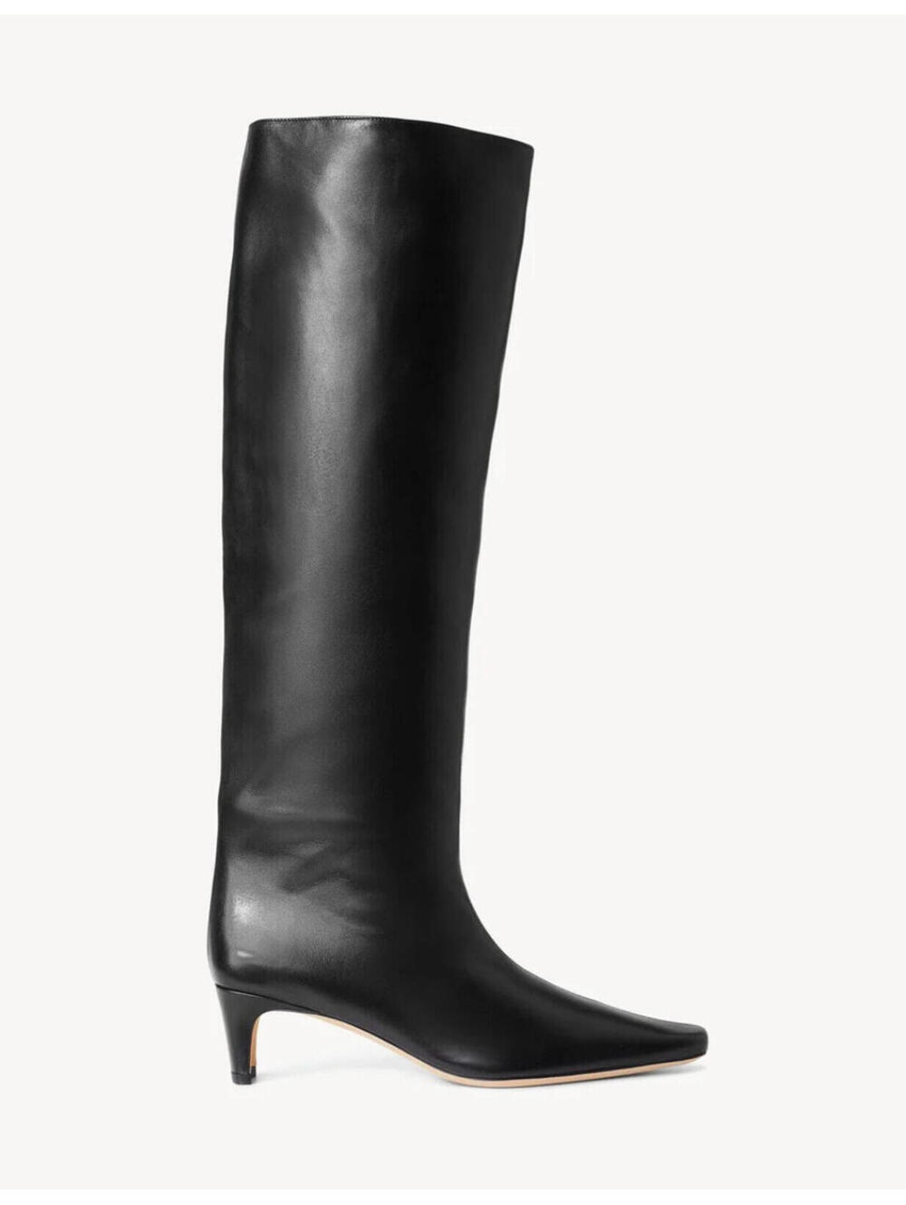 NEW STAUD Black leather Wally Tall kitten heel Boots Boot Shoe 38.5